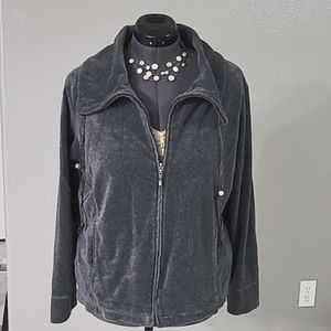 White Stag Women Velvet jacket  Active, Loungewear Velour Workwear jacket.